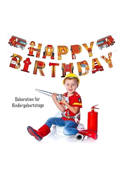 Itfaiyeci Happy Birthday Çelenk, Itfaiyeci Doğum Günü Dekorasyonu, Doğum Günü Çelenk Seti, Parti Dekorasyonu, Itfaiye Tarzı, Happy Birthday Yazısı, Çocuk Partisi Için indirimleri