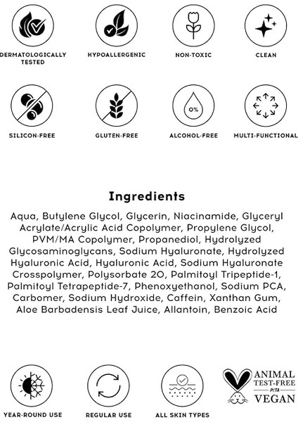 Co. Hyaluronic Acid Peptide Serum Aydınlatıcı Nemlendirici Canlandırıcı Serum 30 ml fırsatları