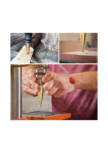 3 Parça Kademeli Matkap Ucu Paslanmaz Uç Alüminyum Sac Demir Delme Seti modelleri