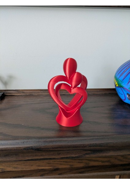 Aşıklar Heykeli Sarılan Sevgililer Günü Heykeli 13CM Kırmızı Renk