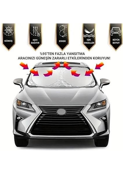 Katlanabilir 150X70 cm Araç Ön Cam Güneşlik Ön Cam Araç Perdesi Araç Güneş Koruyucu Oto Güneşlik modelleri