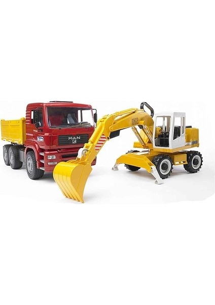 - Man Damperli Kamyon ve Liebherr Ekskavatör Ölçekli Model