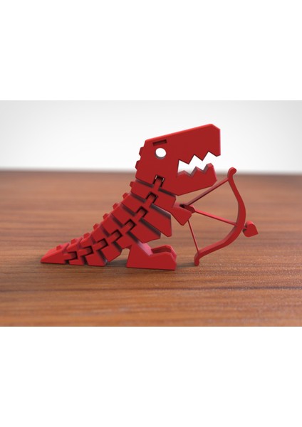 12CM Kırmızı Sevgililer Günü Kalp Ok Yay Dinazor Minik Hediyelik Obje