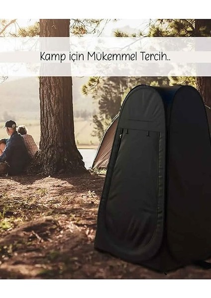 Kamp - Duş Wc Soyunma Çadırı - Otomatik - 120X120X190CM - Siyah modelleri