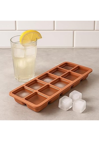 Silikon Tabanlı 12'li Kapaksız Buz Kalıbı – Küp Şekilli, Parmakla Kolay Çıkarma Özellikli, Renkli Plastik Yapı fiyatları