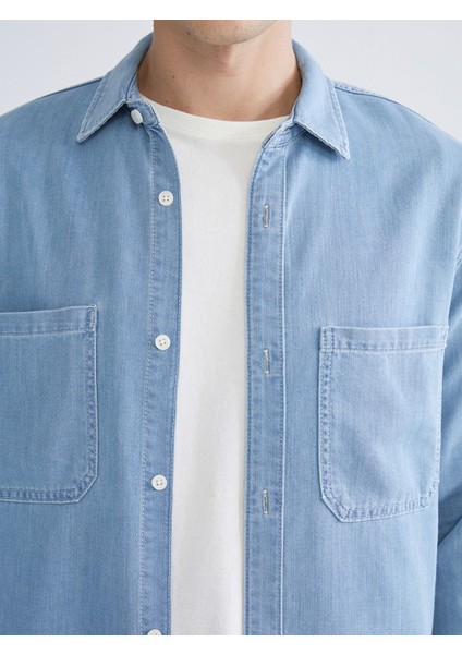 Yeni Sezon Regular Fit Uzun Kollu Erkek Jean Gömlek modelleri