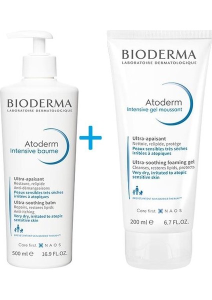 Asfstore Bioderma Atoderm Intensive Foaming Gel 200 Ml+Bioderma Atoderm Intensive Baume 500 ml