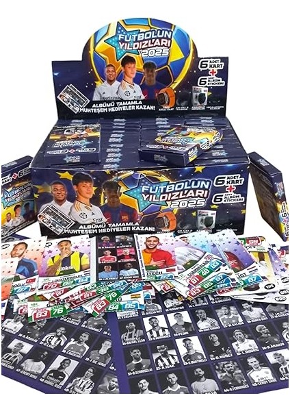 Kutulu Devasa Paket 2025 Sezonu Futbolun Yıldızları Albümü Tamamla Oyun Kartları Toplam 576 Kart fiyatları