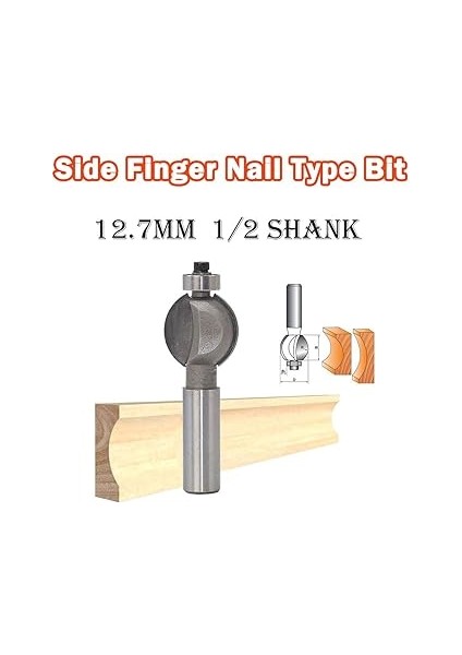 12,7 mm Şaft Freze Ucu 7 Boyut Yan Parmak Tırnak Freze Kesici Ağaç Işleme Aleti Ağaç Işleme Freze Kesici Gri modelleri