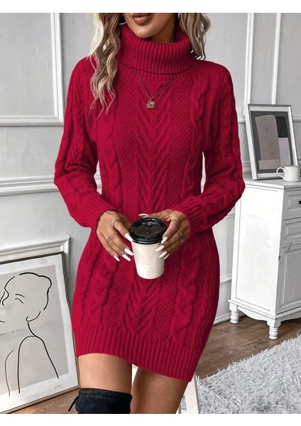 Kadın Balıkçı Yaka Mini Triko Elbise fiyatları