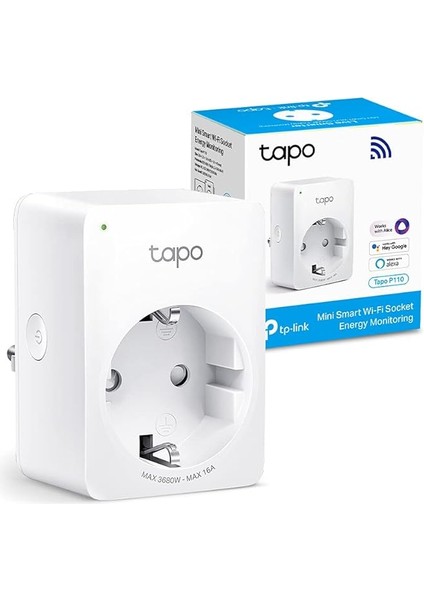 Tapo P110, Mini Akıllı Wi-Fi Soketi, Enerji Izleme, Amazon Alexa ve Google Home ile Çalışır, Uzaktan Kontrol, Cihaz Paylaşımı, Hub Gerekmez