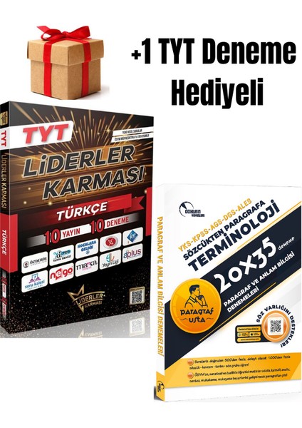 Liderler Karması Tyt Türkçe Deneme ve 20X35 Paragraf Deneme (2 Kitap) +1 Tyt Deneme Hediyeli
