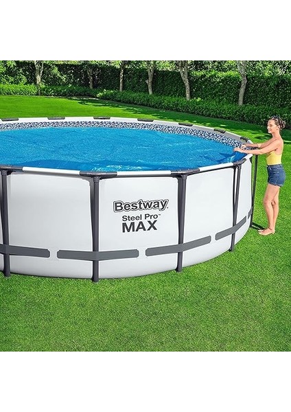 Flowclear™ Güneş Örtüsü, Ø 356 Cm, Yuvarlak 366 cm ve 396 cm Yüzey Havuzları Için, Mavi fırsatları