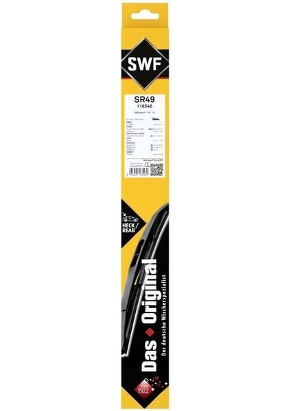 Swf Das Original Rear Arka Silecek Bmw X3 E83 (2004-2007), Citroen C4 Grand Picasso (2006-2011), Ford Focus (2005-2012), Renault Kangoo Express (2019 ve Sonrası) (350 Mm) 116546 fırsatları