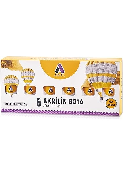 Akrilik Boya 60 ml x 6 Metalik Renkler fiyatları