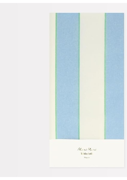 Meri - Pale Blue Stripe Tablecloth - Soluk Mavi Çizgili Kağıt Masa Örtüsü