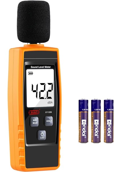 Desibel Ölçüm Cihazı, Taşınabilir Db Ölçüm Cihazı (Ses Seviyesi Ölçüm Cihazı), Dijital Gürültü Ölçer, Aralık 30 – 130 Db(A) Db Ölçüm Cihazı, Gürültü Seviyesi Ses Monitörü Test Cihazı Sarı