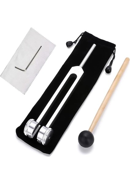 1 Adet 128 Hz Metal Ayar Kutusu Doğru Frekans Tepkisi Sağlar, Silikon Çekiç, Tamir Aleti ve Temizlik Için Kadife Torba ile Birlikte Gelir