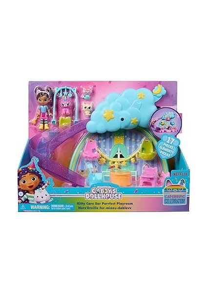 Dollhouse, 17 Parçalı Kitty Care Oyun Seti, Gabby Figürü ve 3 Yavru Kedi, Kaydırak ve Salıncaklı, 3 Yaşından Büyük Çocuklar Için Uygundur fiyatları
