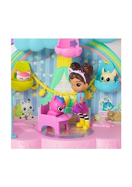Dollhouse, 17 Parçalı Kitty Care Oyun Seti, Gabby Figürü ve 3 Yavru Kedi, Kaydırak ve Salıncaklı, 3 Yaşından Büyük Çocuklar Için Uygundur indirimleri