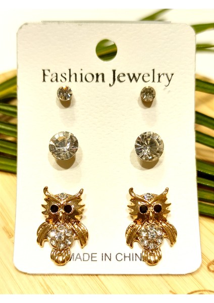 Baykuş Figürlü Çoklu Küpe Seti fiyatları