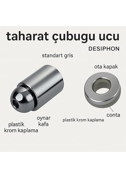 Kaplama Plastik Taharet Musluğu Ucu – Uzun Ömürlü, Estetik ve Kolay Takılabilir Parça fiyatları