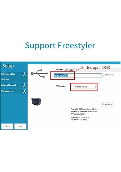 Tech SH-RS09B USB - Dmx Freestyler Qlc ve Pi Açık Aydınlatma (1,8 M/5,9 Ft) Destek Kablosu modelleri