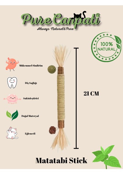 Kedi Naneli Matatabi Çubuğu– Kediler Için Doğal Oyun ve Mutluluk 🌿🐾 1 Adet fiyatları