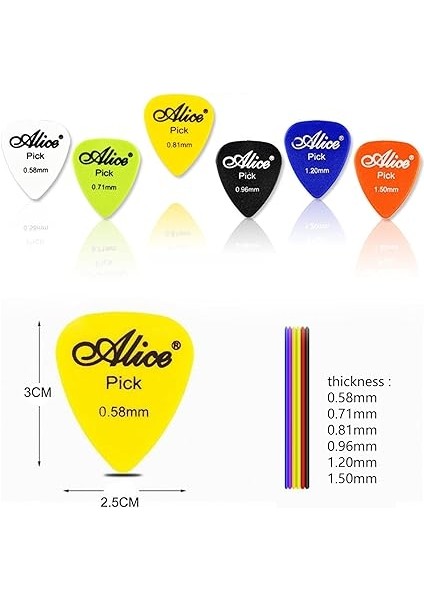 30 Adet Gitar Penası - 0,58-1,5 Mm, 6 Farklı Çeşit - Akustik, Elektro Gitar, Ukulele ve Bas Için Selüloit Aksesuar fiyatları