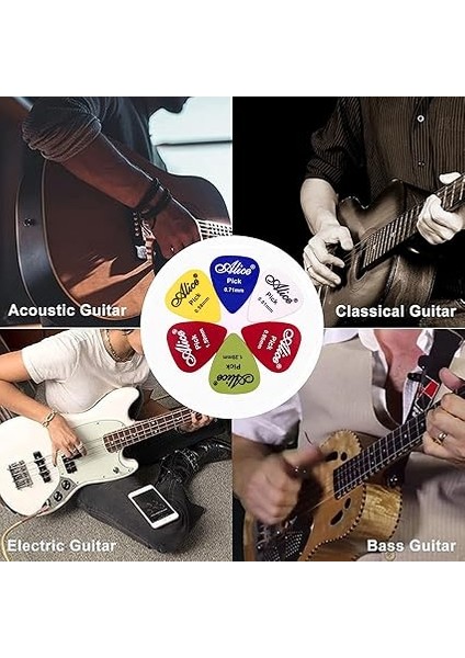 30 Adet Gitar Penası - 0,58-1,5 Mm, 6 Farklı Çeşit - Akustik, Elektro Gitar, Ukulele ve Bas Için Selüloit Aksesuar fırsatları