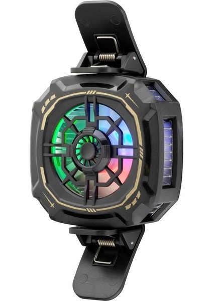 Telefon Buz Soğutucu Fan Mıknatıs ve Klips Rgb Siyah HDX4381