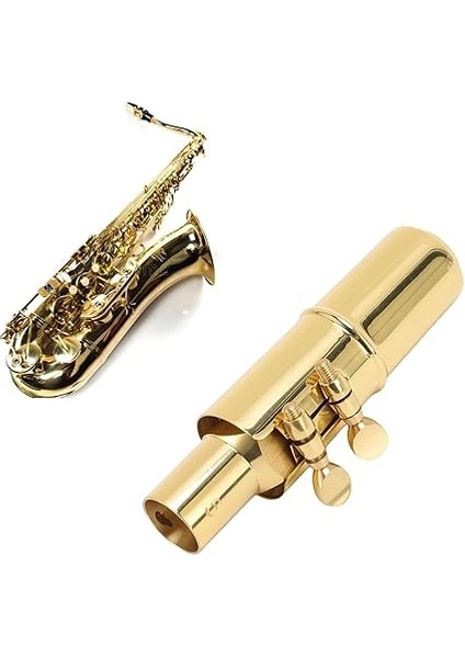 Alto Saks Saksafon Ağızlık, Pirinç Metal Eb Alto Sax Ağızlıklar Saksafon Profesyonelleri ve Yeni Başlayanlar, 5 Bahşiş Açma Pirinç E Düz Sax Moutherip Cap fırsatları