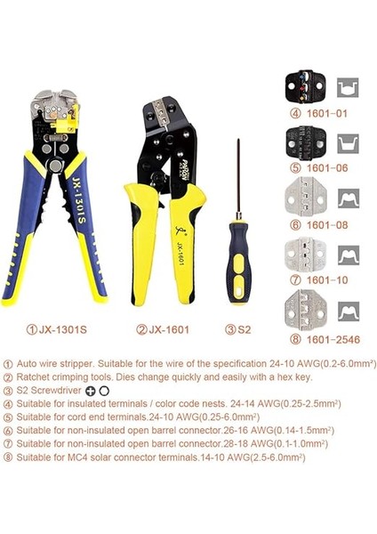 Tel Crimpers Çok Fonksiyonlu Mühendislik Kilitleme Terminali Sıkma Pensesi Tel Strippers Bağcık Yüksük Crimper Aracı Kordon Sonu Terminalleri Pense Kiti Youmaxe fırsatları