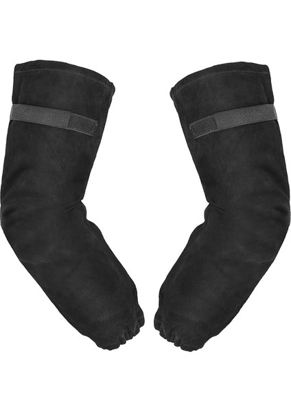 Deri Kaynak Iş Kolları, Isıya ve Alev Dayanıklı Kol Koruması Bahçe Kılıfı, Siyah 49CM, Xl
