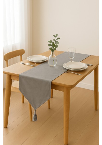 Lüks Runner Masa Örtüsü Rustik Şık Püsküllü Dekoratif Masa Örtüsü 35X150 cm fiyatları