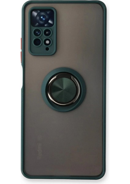 Xiaomi Redmi Note 11 Pro Kılıf Montreal Yüzüklü Silikon Kapak - Yeşil