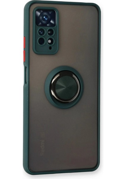 Xiaomi Redmi Note 11 Pro Kılıf Montreal Yüzüklü Silikon Kapak - Yeşil fiyatları
