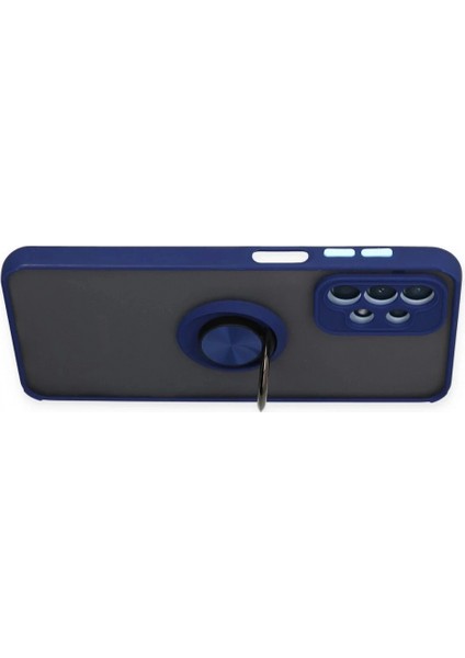 Samsung Galaxy A23 4g Kılıf Montreal Yüzüklü Silikon Kapak - Lacivert modelleri