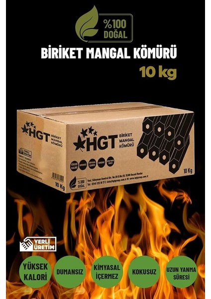 Mangal Kömür Doğal Kimyasal Sız Presle Üretilmiş Dumansız Kokusuz Yüksek Isılı (B Sınıf 10 Kg) modelleri