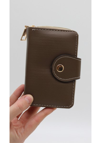 Bozuk Para Gözlü Bol Kartlıklı Vizon Mini Kadın Cüzdanı fiyatları