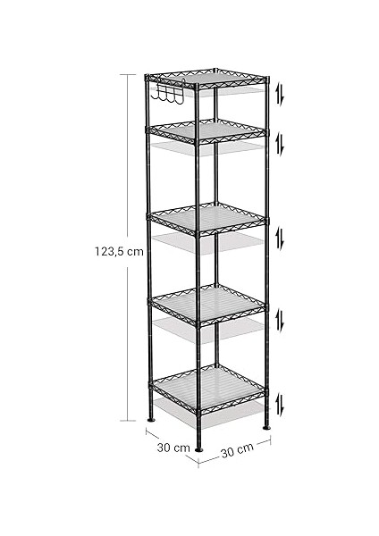 Banyo Rafı, Ayaklı Raf, Metal, Sağlam, 100 Kg'a Kadar Taşıma Kapasitesi LGR23BK modelleri