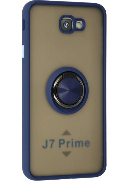 Samsung Galaxy J7 Prime Kılıf Montreal Yüzüklü Silikon Kapak - Lacivert fiyatları