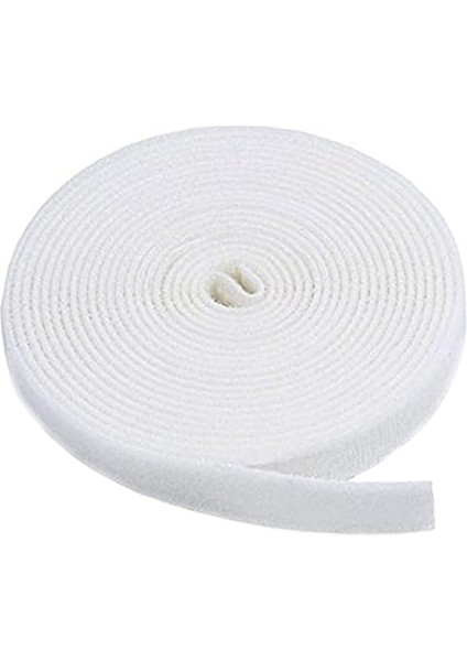 Cırt Cırt Sabitleyici Kablo Düzenleyici 5 Metre x 1cm Kanca ve Döngü Kayışları, Tekrar Kullanılabilir, Çift Taraflı Kanca Rulo Düzenleyici Kayışlar, Bağlama Bandı (Beyaz) fiyatları