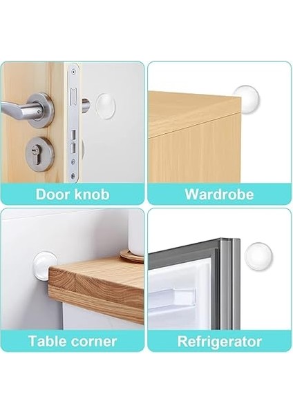 Adet Silikon Kapı Duvar Koruyucu, Kendinden Yapışkanlı, Şeffaf, Darbe ve Gürültü Önleyici Tampon,6'lı Set, indirimleri