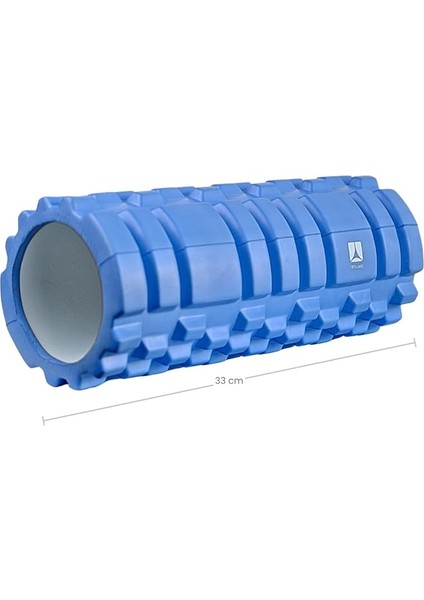 Yoğunlukta Orta Sert Deluxe Foam Roller Masaj Köpüğü Pilates Masaj Rulosu Tırtıklı Yoga Roller Isınma Roller Mavi fırsatları