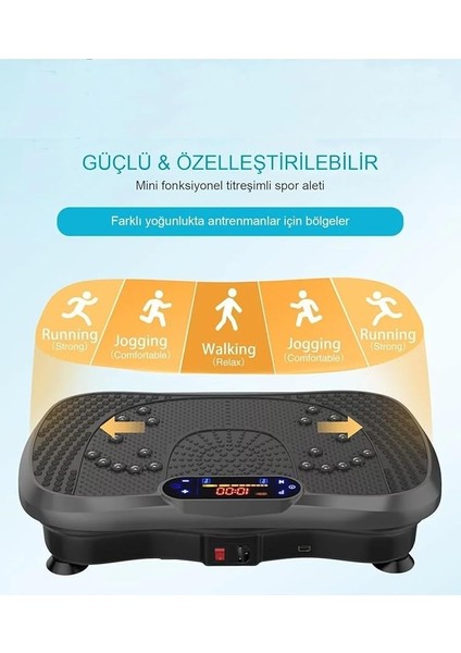 Bluetooth'lu Titreşimli Egzersiz Aleti Tüm Vücut Egzersizi Kilo Kaybı Için Ev Ofis Spor Aleti Gri fırsatları