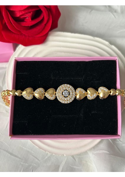 Zirkon Taşlı Bileklik Gümüş Gold Renk Şık Kadın Bileklik Sevgiliye Hediye Kutuluu fiyatları