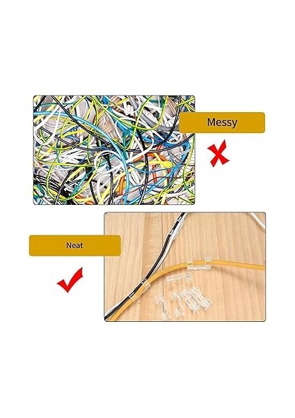 Kablo Sabitleyici Klips, Kablo Düzenleyici Kroşe, Yapışkanlı Kablo Tutucu Klips, Kablo Dağınıklık Önleyici Organizer 20 Adet, fırsatları