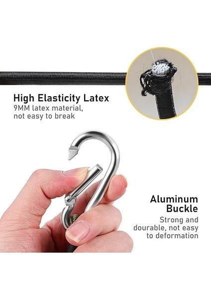 Karabinalı Germe Lastiği, Kancalı Genişletici, Bagaj Gergisi, Lastik Bant, Germe Kayışları, Siyah, Kauçuk Ip, Germe Halatı, Bagaj Için Lastik Gergi, Güneş Tentesi, Bisiklet Brandası (6 Adet 30 modelleri