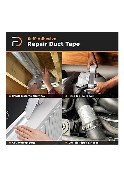 Tamir Bandı (Duct Repair Tape) 50 mt x 50 mm Gri | Çok Amaçlı Dayanıklı Yapışkanlı Güçlü Tamir Bandı | Boru ve Hortum Tamiri | Isıya Dayanıklı Bant | Su Geçirmez fırsatları